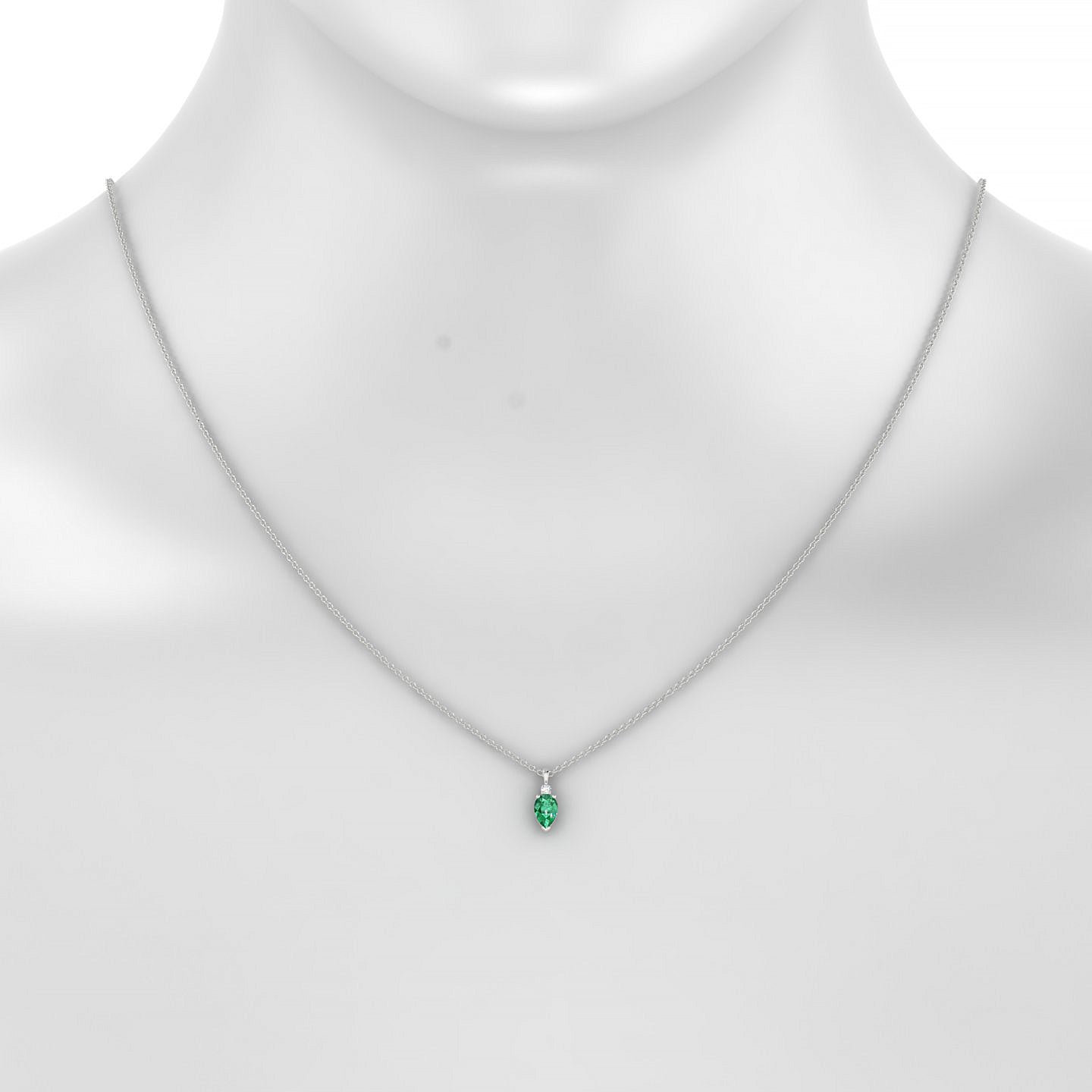 Sparkle | 18k White Gold 6 x 4 mm Pear Emerald Pendant