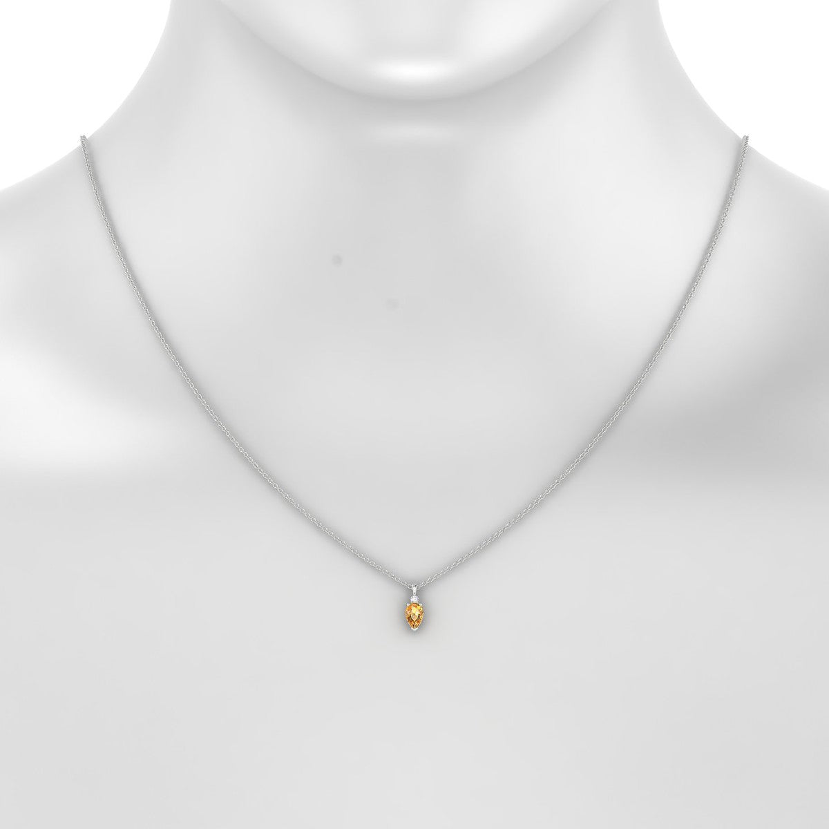 Sparkle | 18k White Gold 6 x 4 mm Pear Citrine Pendant