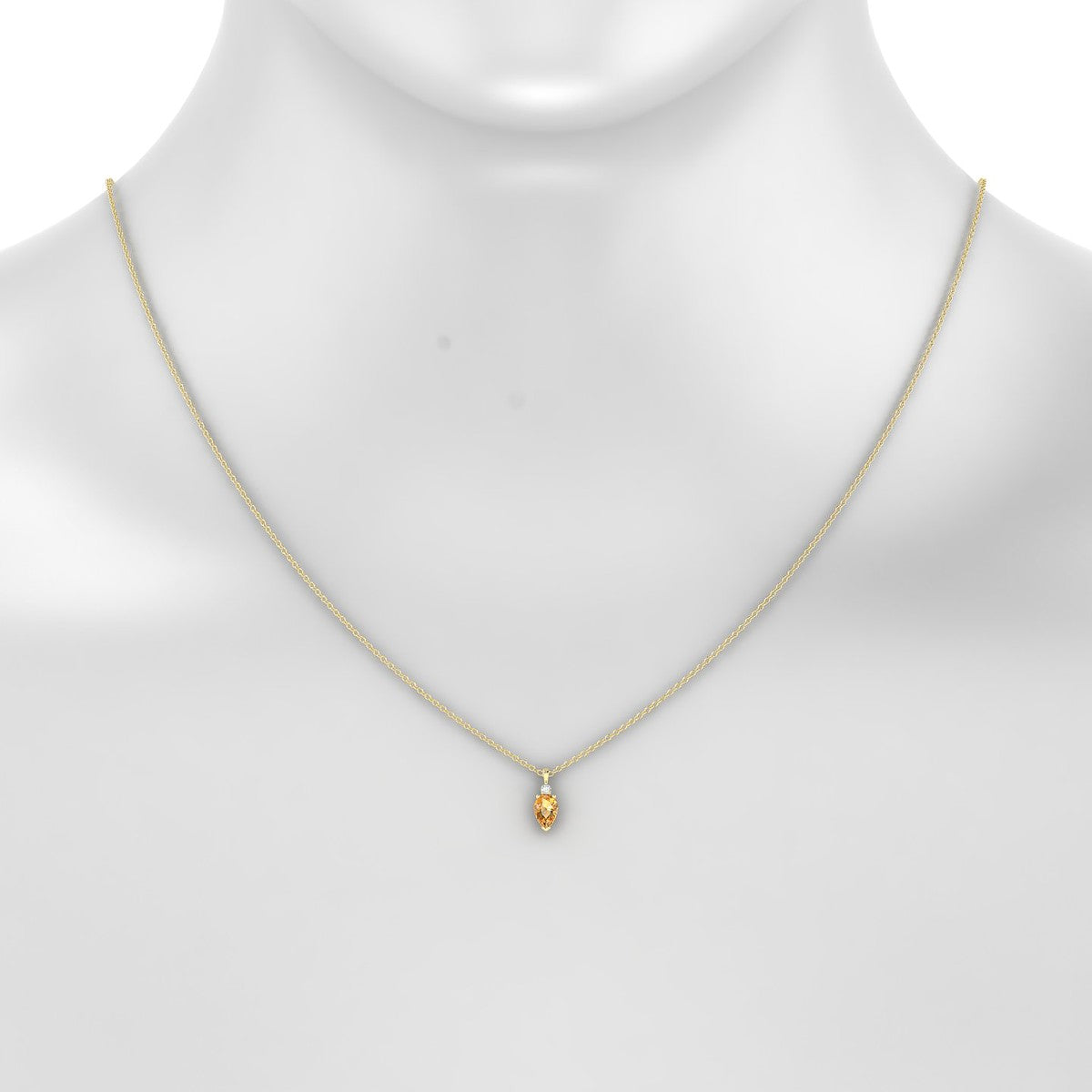 Sparkle | 18k Yellow Gold 6 x 4 mm Pear Citrine Pendant