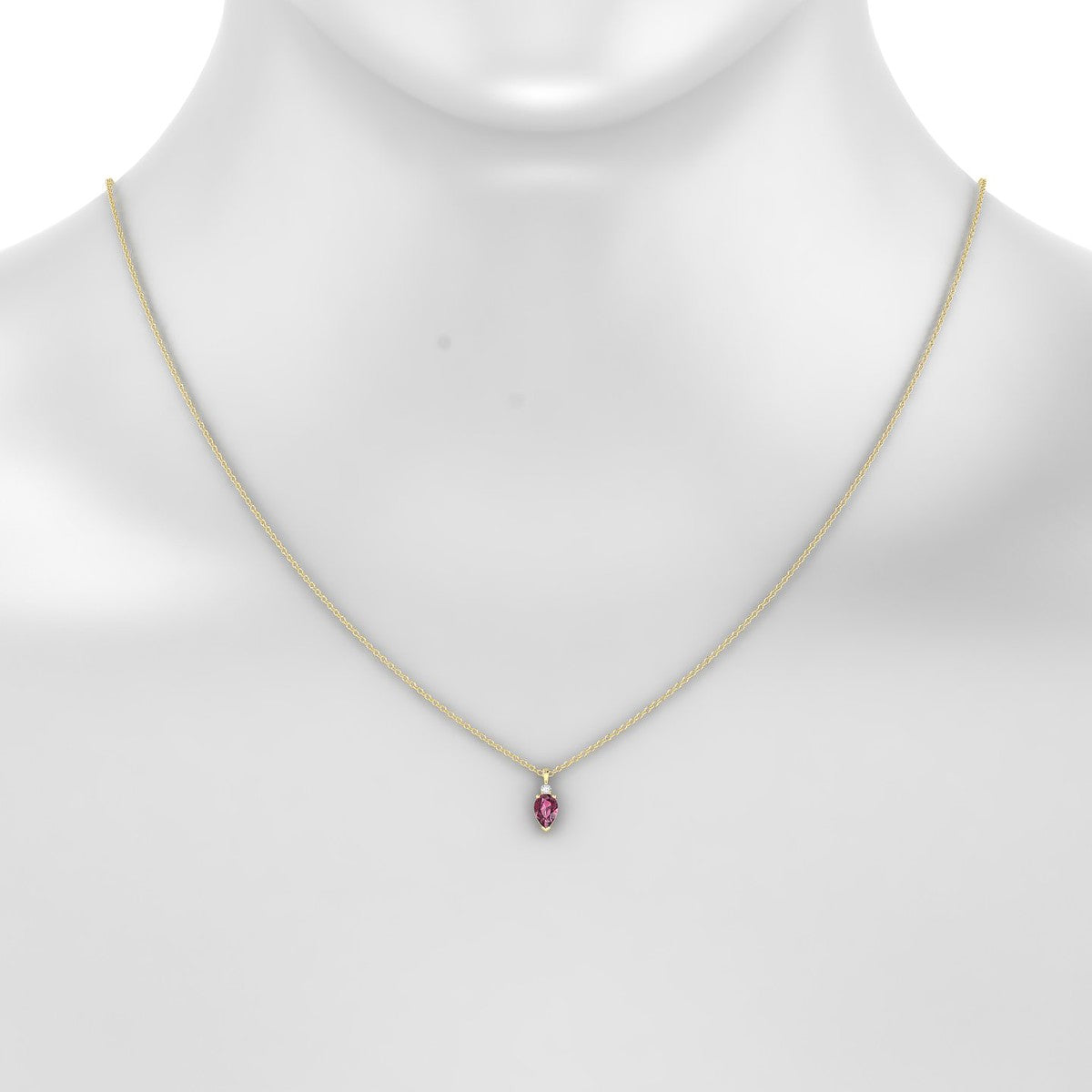 Sparkle | 18k Yellow Gold 6 x 4 mm Pear Rhodolite Pendant