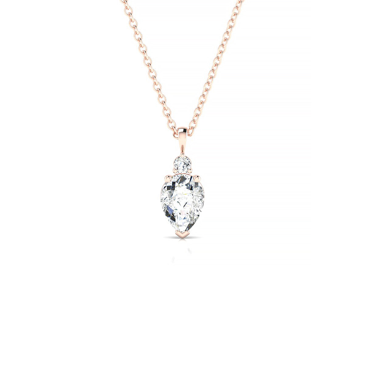 Sparkle | 18k Rose Gold 7 x 5 mm Pear Diamond Pendant