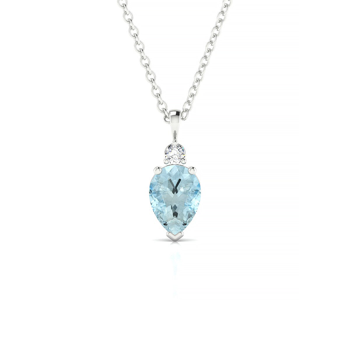 Sparkle | 18k White Gold 7 x 5 mm Pear Aquamarine Pendant