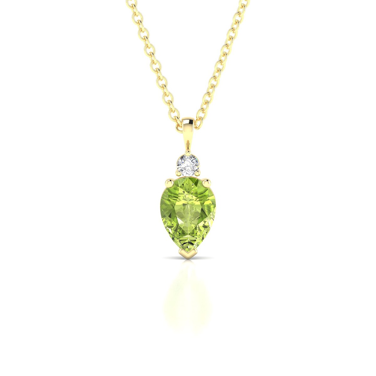 Sparkle | 18k Yellow Gold 7 x 5 mm Pear Peridot Pendant