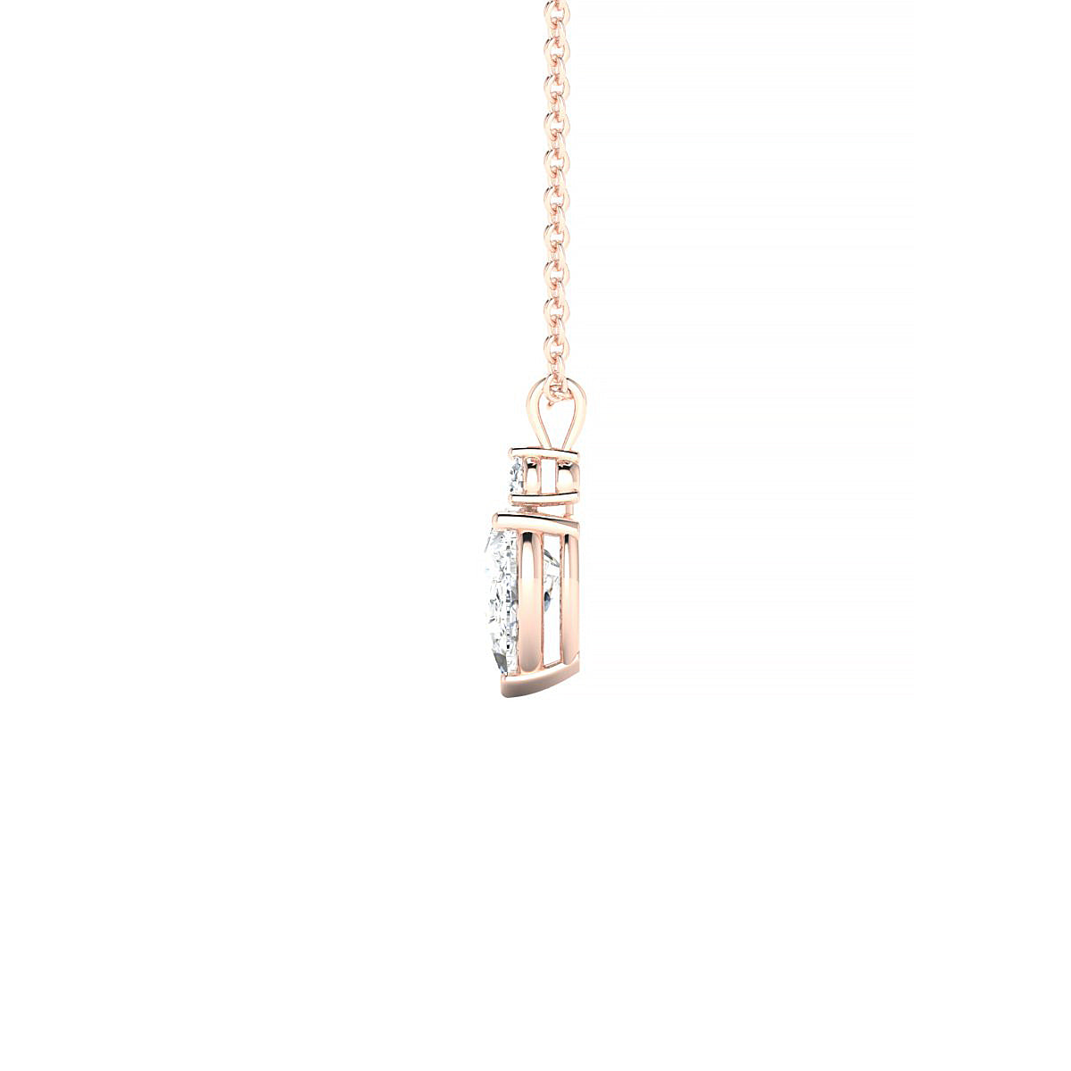 Sparkle | 18k Rose Gold 7 x 5 mm Pear Diamond Pendant
