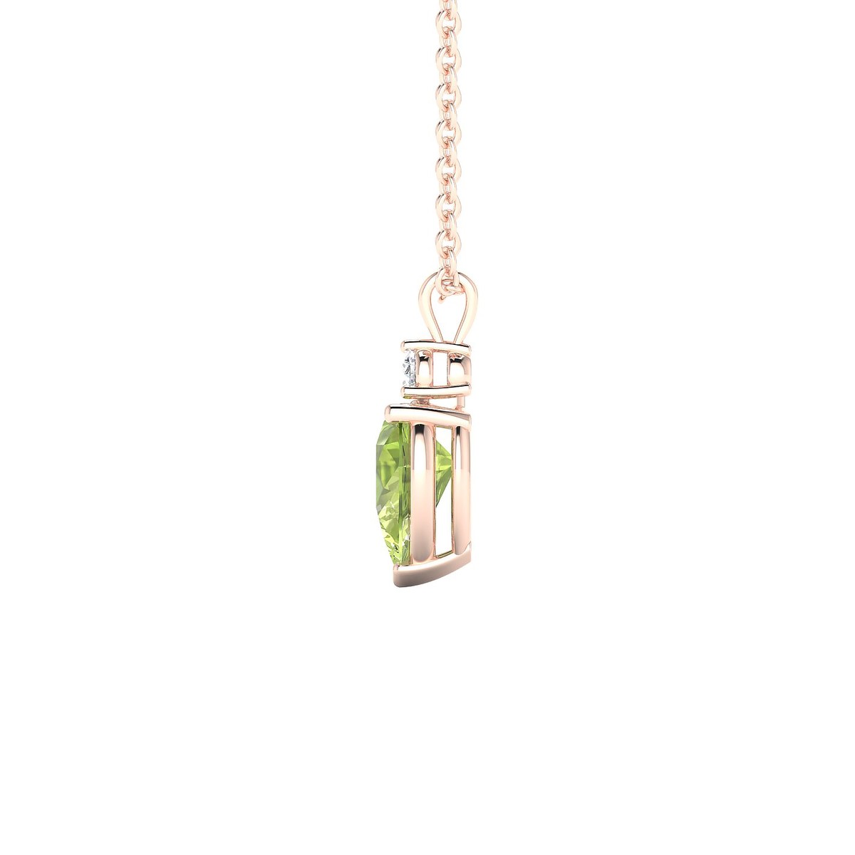 Sparkle | 18k Rose Gold 7 x 5 mm Pear Peridot Pendant