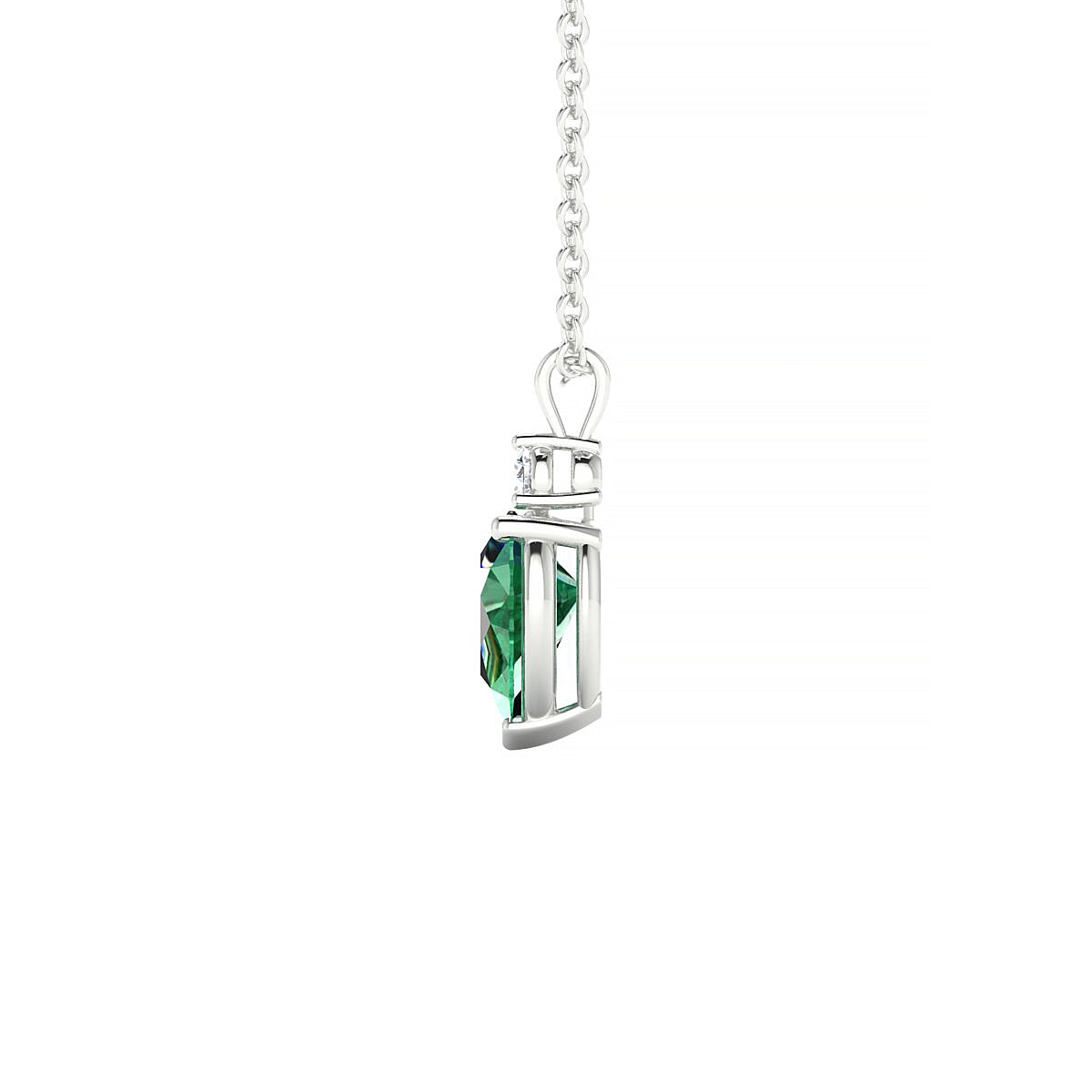 Sparkle | 18k White Gold 7 x 5 mm Pear Emerald Pendant
