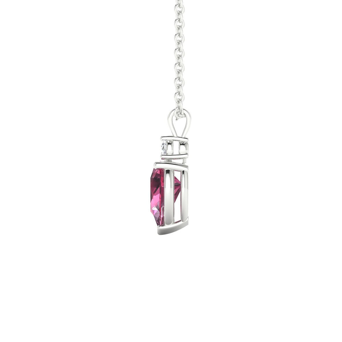 Sparkle | 18k White Gold 7 x 5 mm Pear Rhodolite Pendant