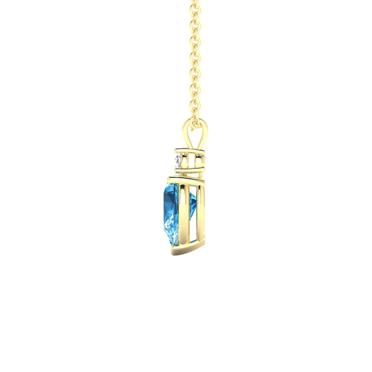 Sparkle | 18k Yellow Gold 7 x 5 mm Pear Topaz Pendant