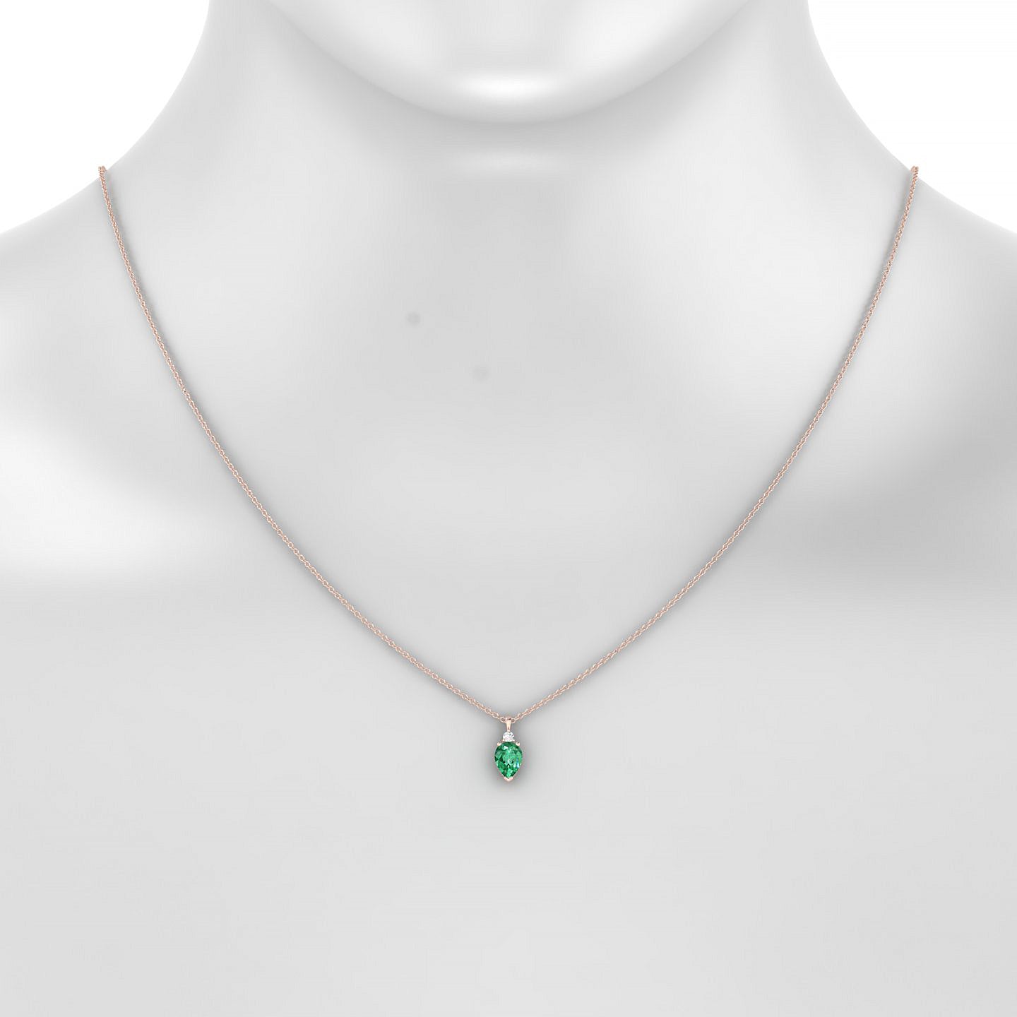 Sparkle | 18k Rose Gold 7 x 5 mm Pear Emerald Pendant