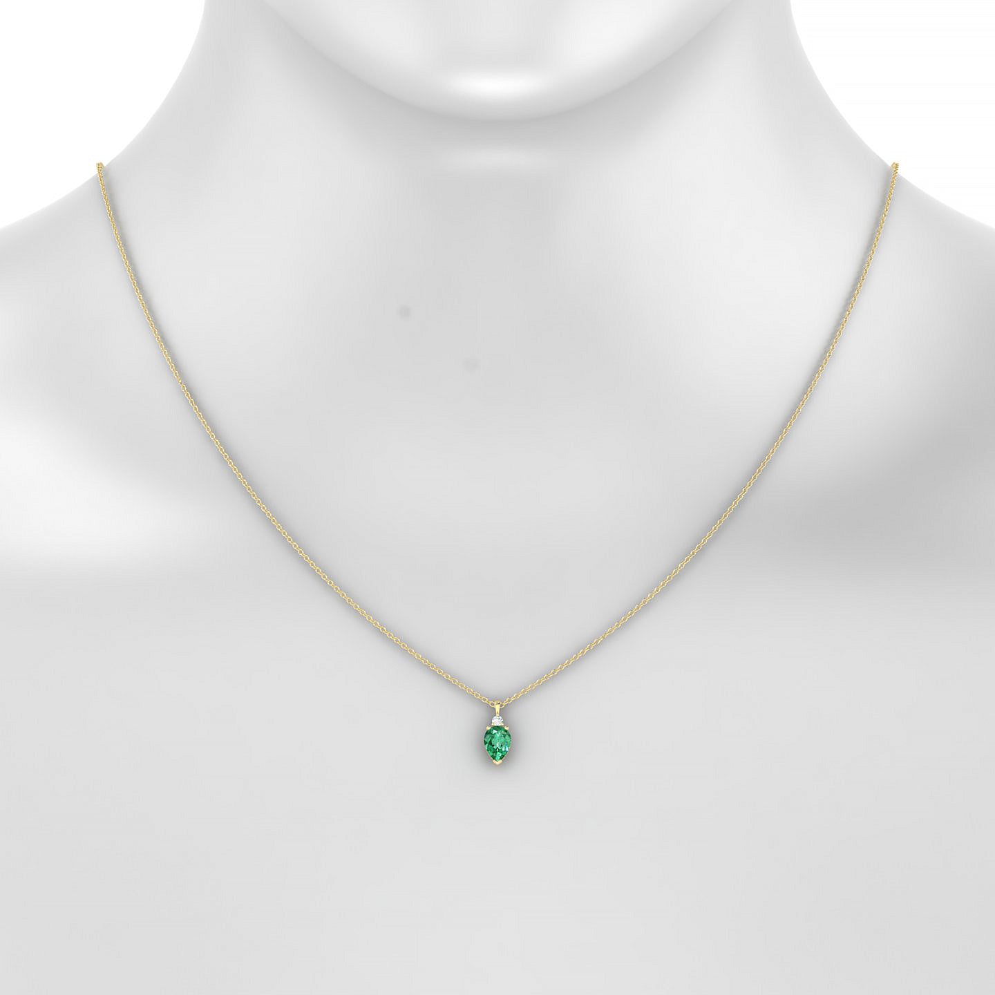 Sparkle | 18k Yellow Gold 7 x 5 mm Pear Emerald Pendant