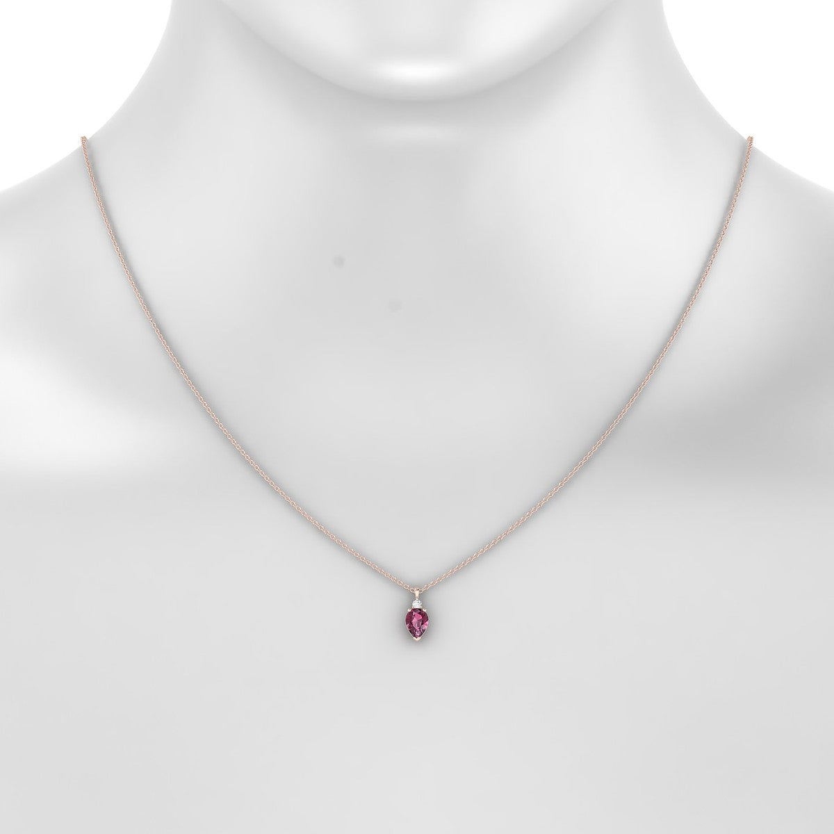 Sparkle | 18k Rose Gold 7 x 5 mm Pear Rhodolite Pendant