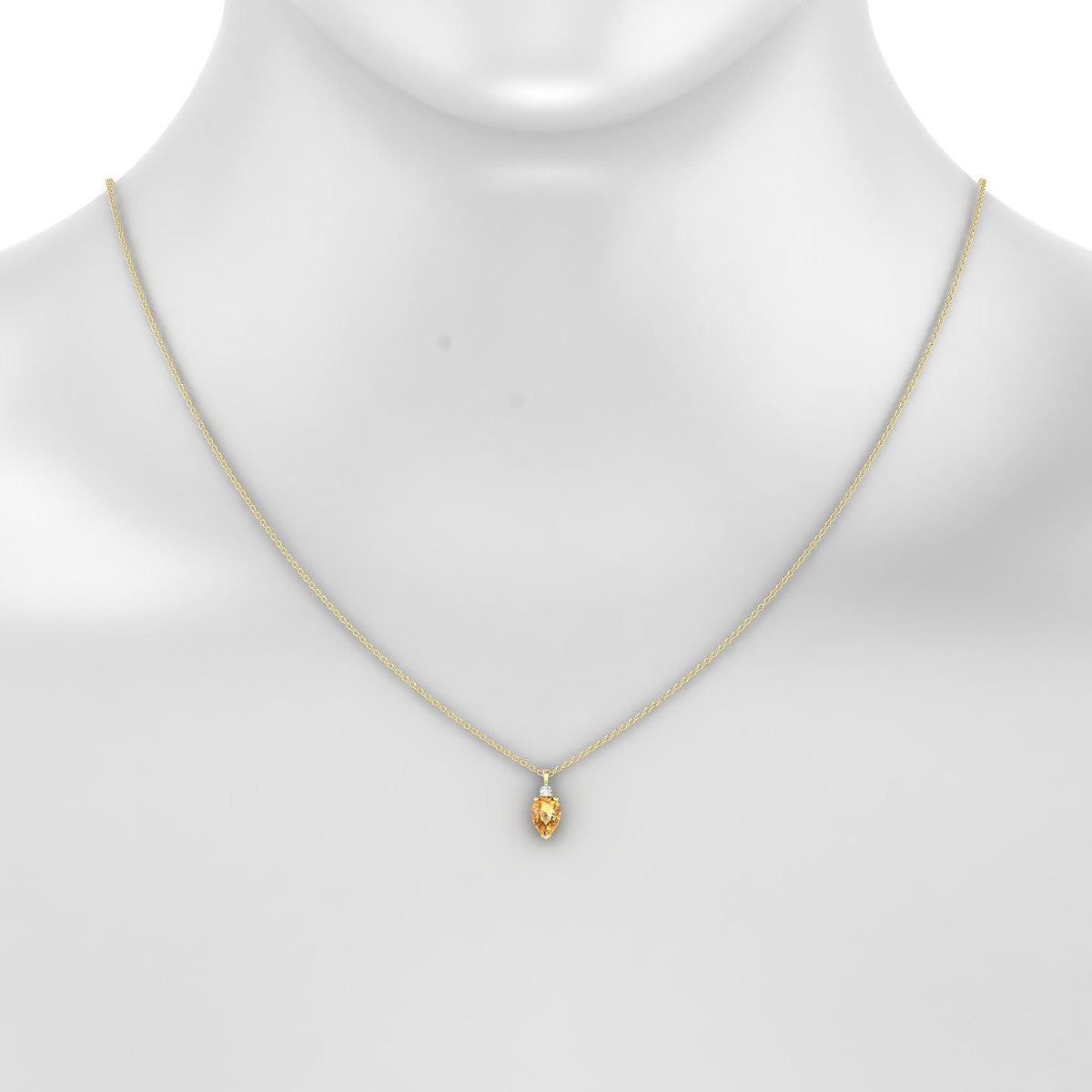 Sparkle | 18k Yellow Gold 7 x 5 mm Pear Citrine Pendant