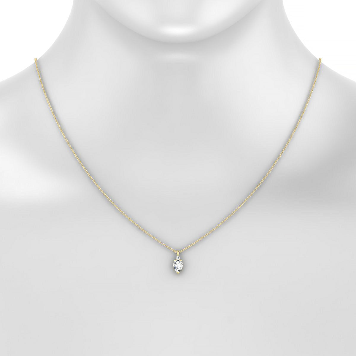 Sparkle | 18k Yellow Gold 7 x 5 mm Pear Diamond Pendant