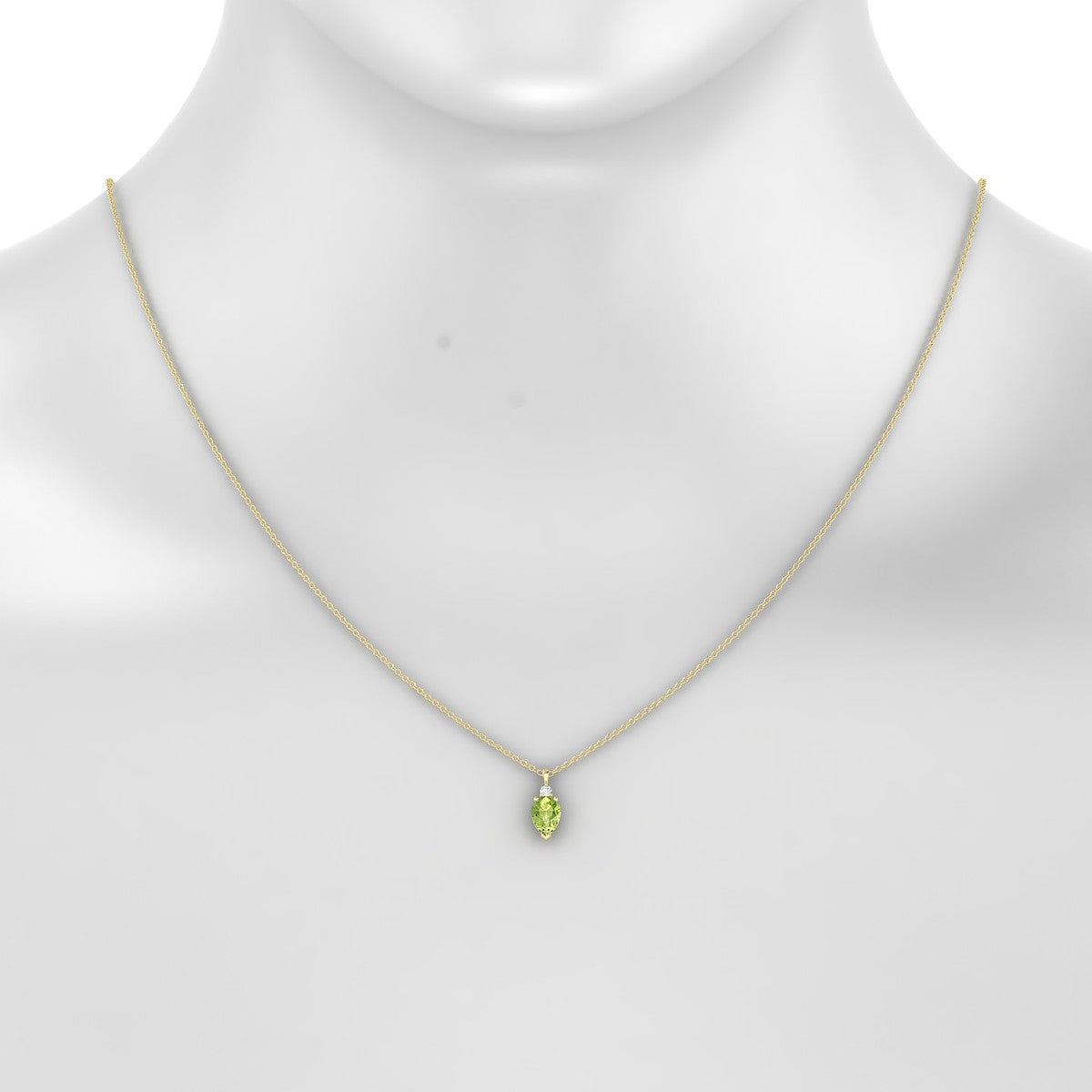 Sparkle | 18k Yellow Gold 7 x 5 mm Pear Peridot Pendant