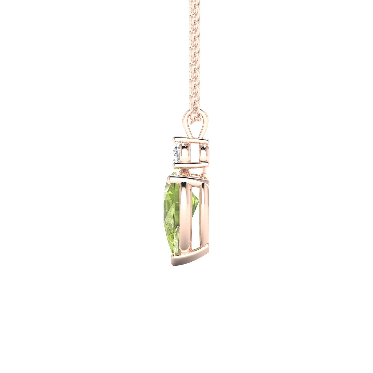 Sparkle | 18k Rose Gold 8 x 6 mm Pear Peridot Pendant
