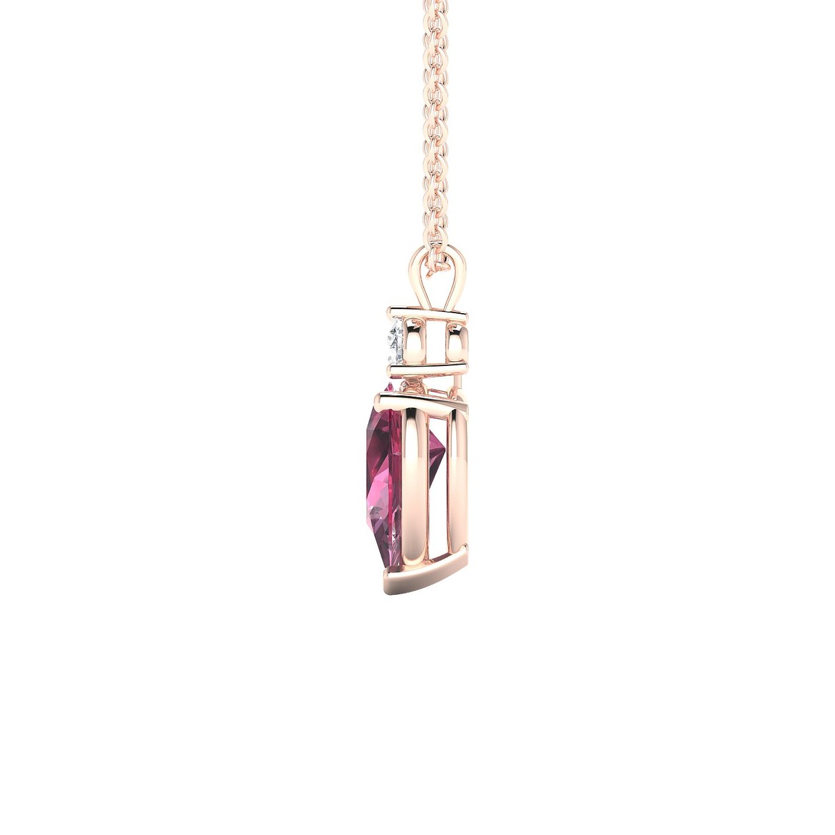 Sparkle | 18k Rose Gold 8 x 6 mm Pear Rhodolite Pendant