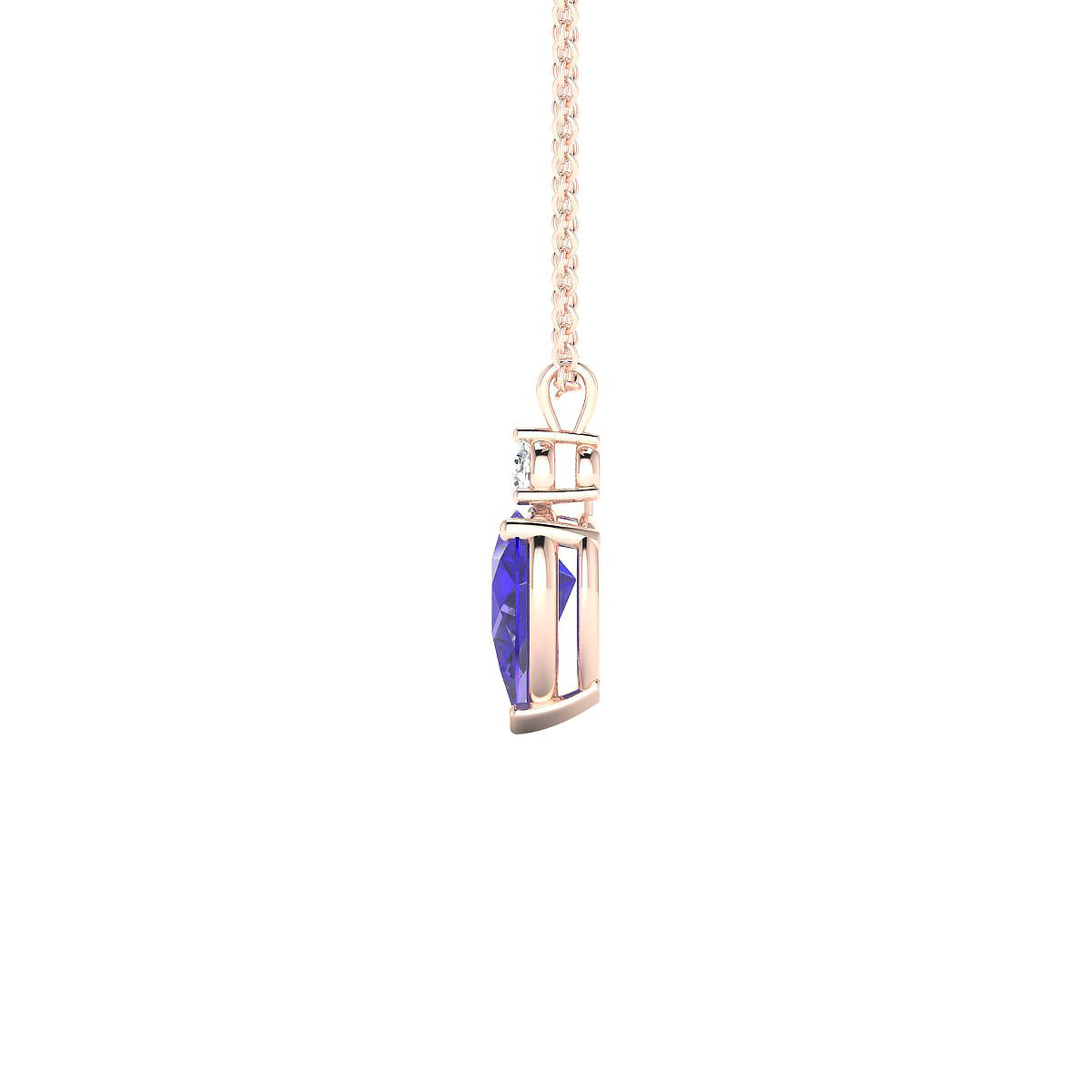 Sparkle | 18k Rose Gold 8 x 6 mm Pear Tanzanite Pendant