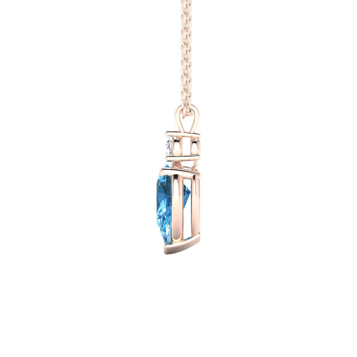 Sparkle | 18k Rose Gold 8 x 6 mm Pear Topaz Pendant