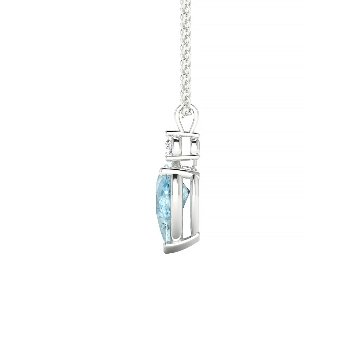 Sparkle | 18k White Gold 8 x 6 mm Pear Aquamarine Pendant