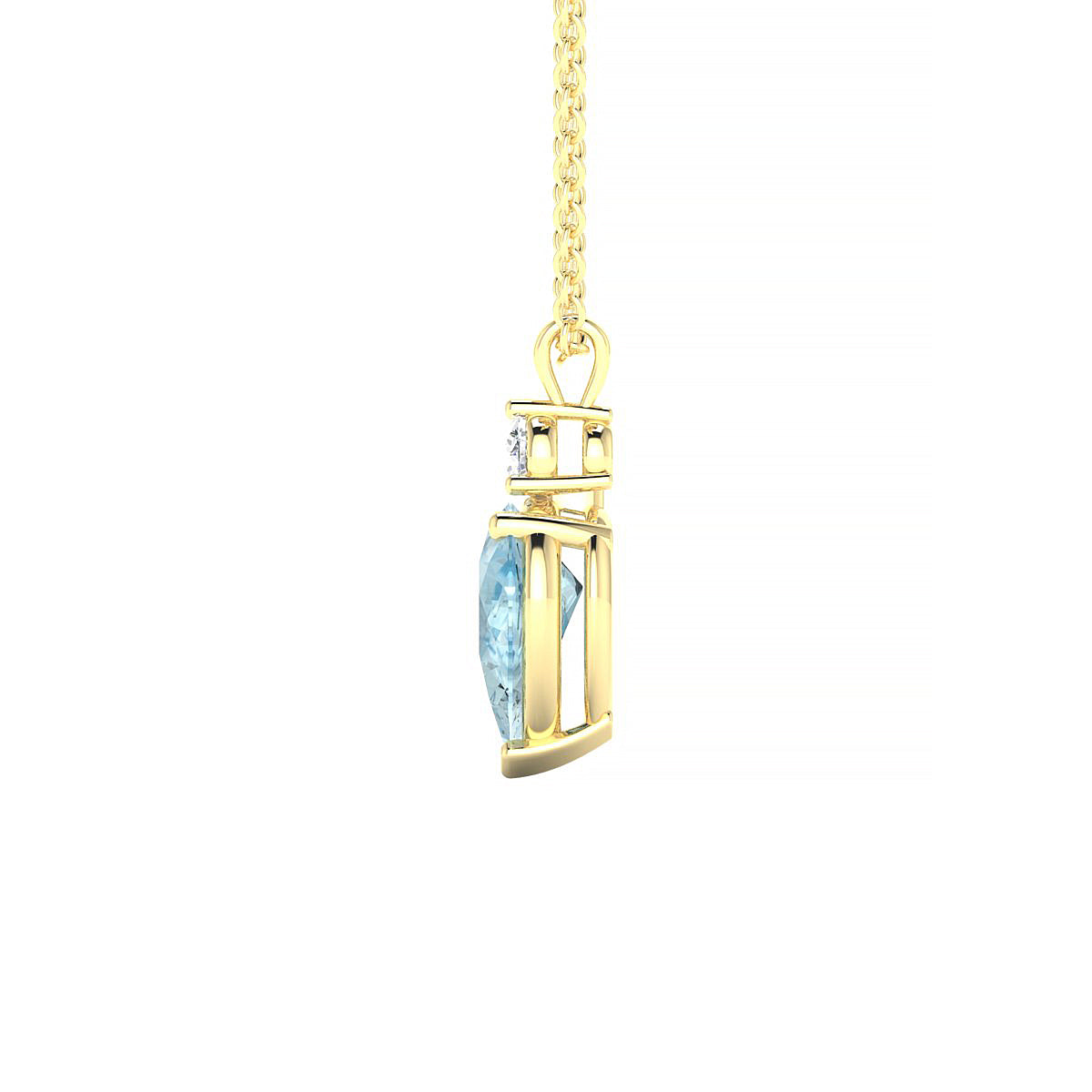 Sparkle | 18k Yellow Gold 8 x 6 mm Pear Aquamarine Pendant