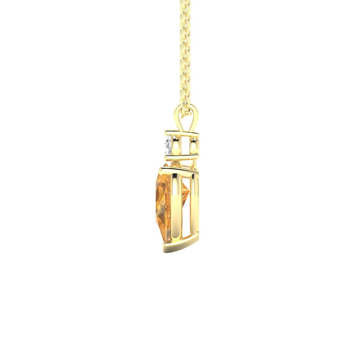 Sparkle | 18k Yellow Gold 8 x 6 mm Pear Citrine Pendant