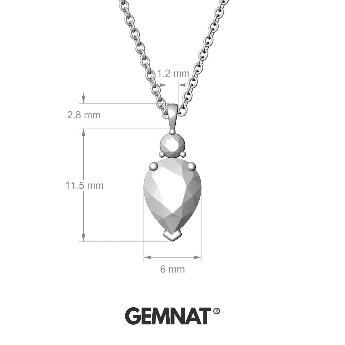 Sparkle | 18k Rose Gold 8 x 6 mm Pear Topaz Pendant