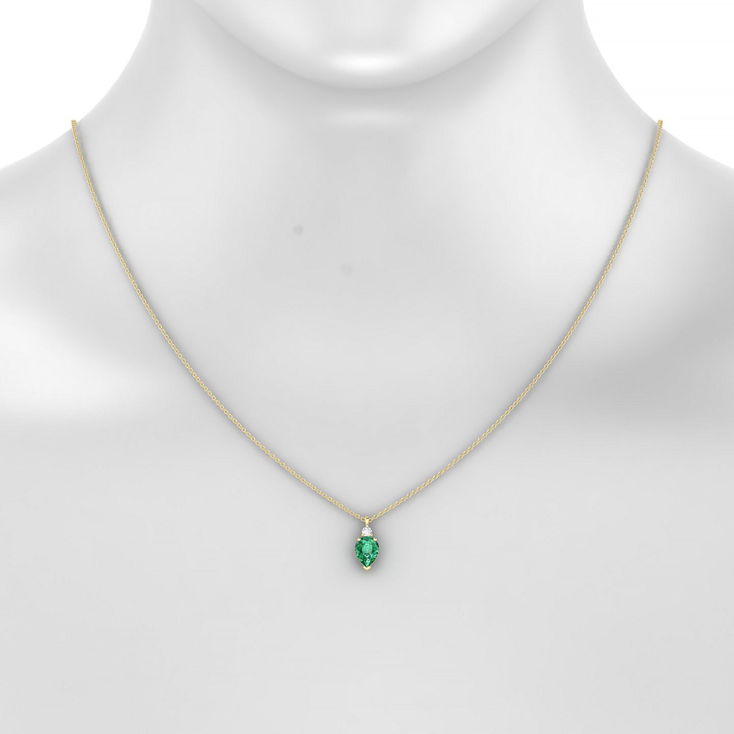 Sparkle | 18k Yellow Gold 8 x 6 mm Pear Emerald Pendant
