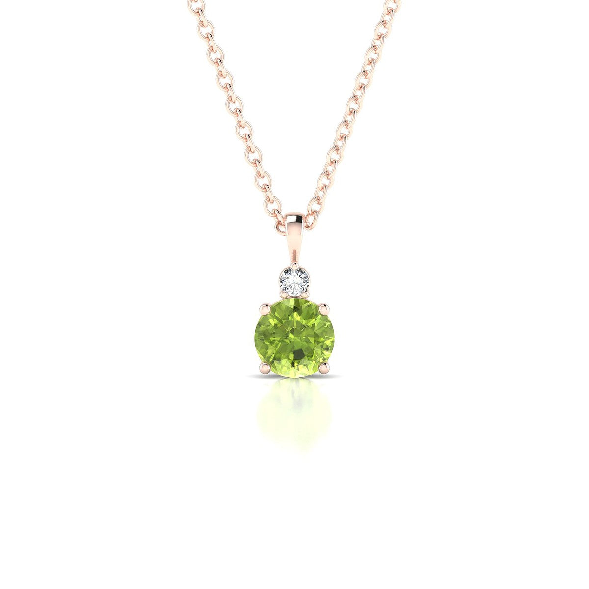 Sparkle | 18k Rose Gold 4.5 mm Round Peridot Pendant