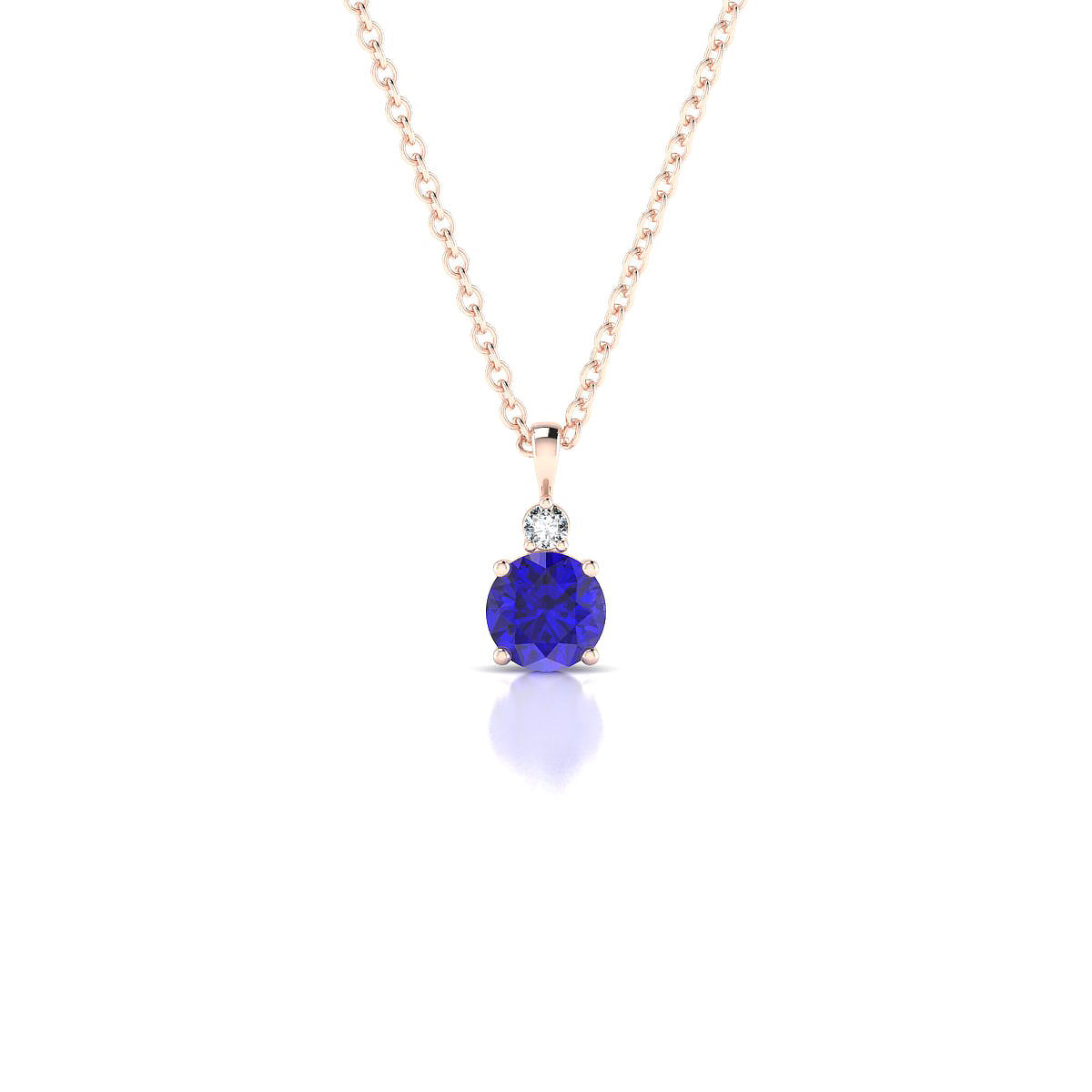 Sparkle | 18k Rose Gold 4.5 mm Round Tanzanite Pendant