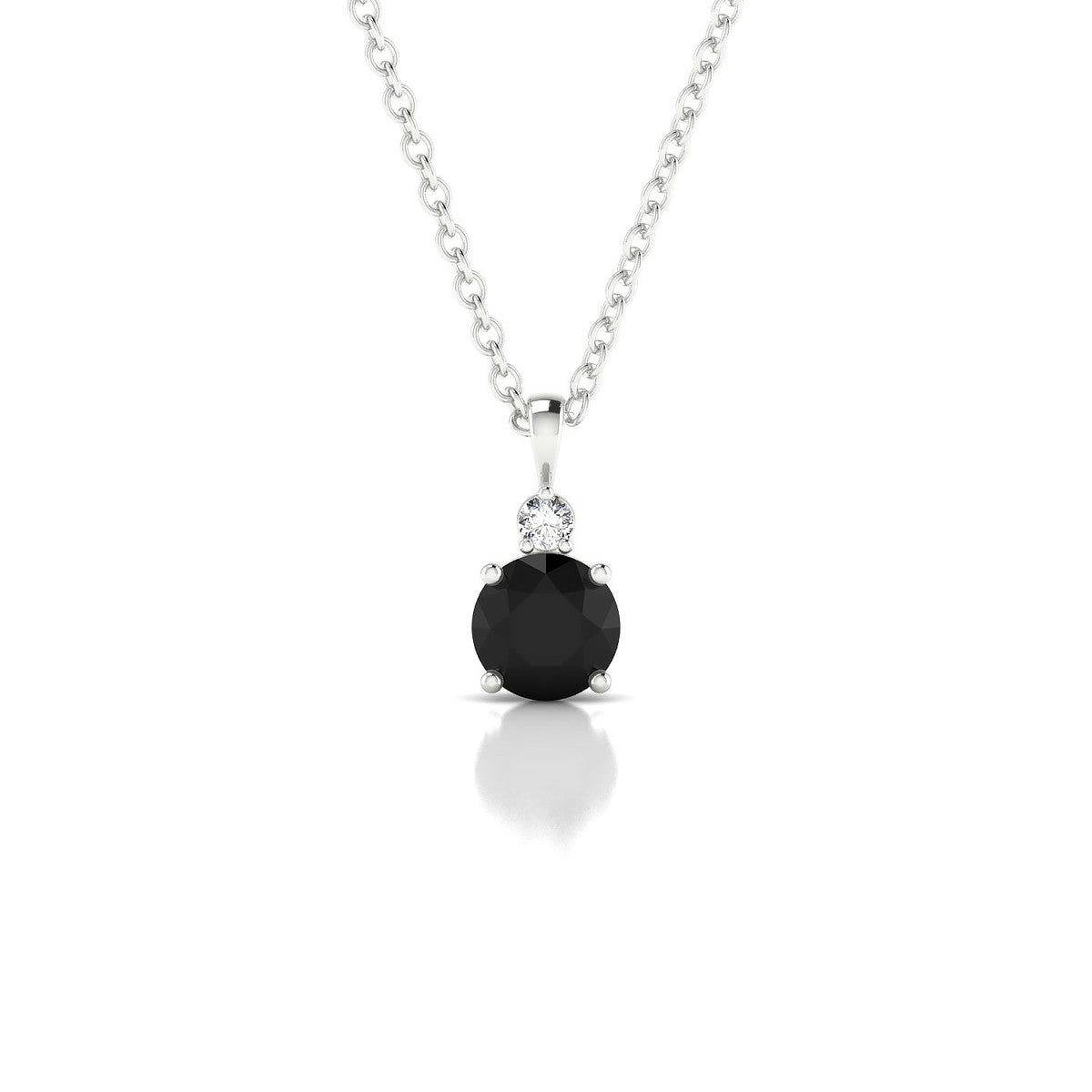 Sparkle | 18k White Gold 4.5 mm Round Black Diamond Pendant