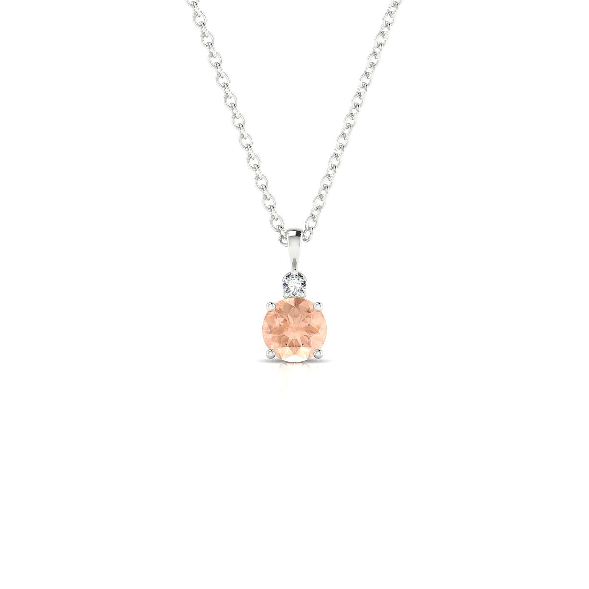 Sparkle | 18k White Gold 4.5 mm Round Morganite Pendant