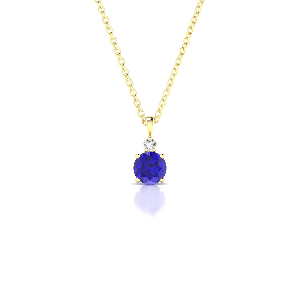 Sparkle | 18k Yellow Gold 4.5 mm Round Tanzanite Pendant