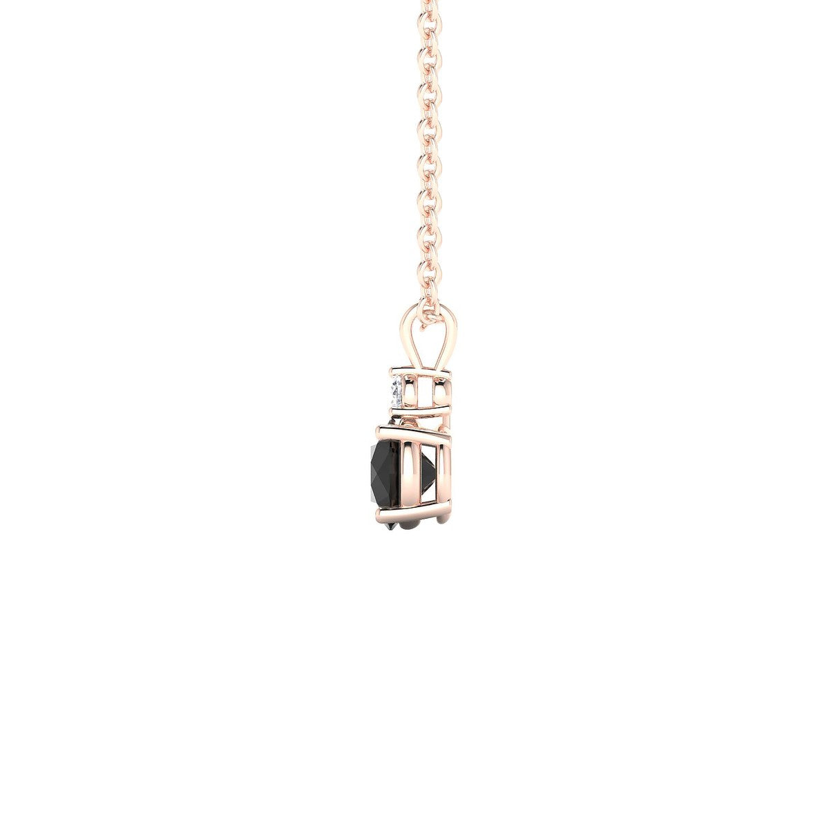 Sparkle | 18k Rose Gold 4.5 mm Round Black Diamond Pendant