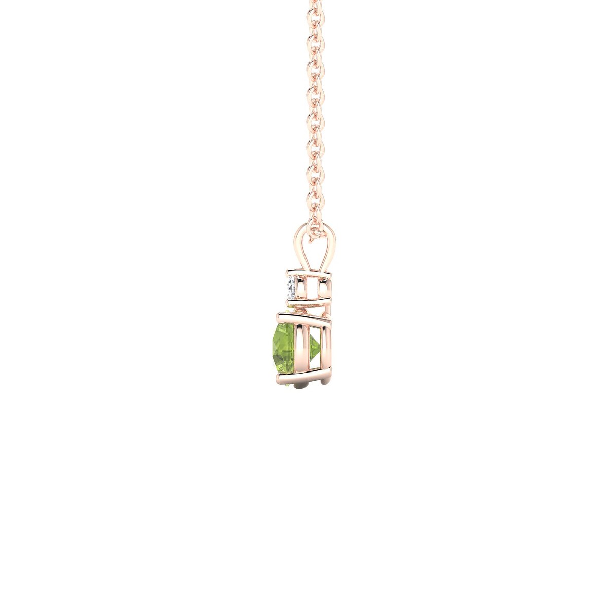 Sparkle | 18k Rose Gold 4.5 mm Round Peridot Pendant