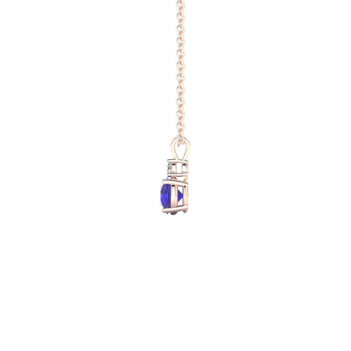 Sparkle | 18k Rose Gold 4.5 mm Round Tanzanite Pendant
