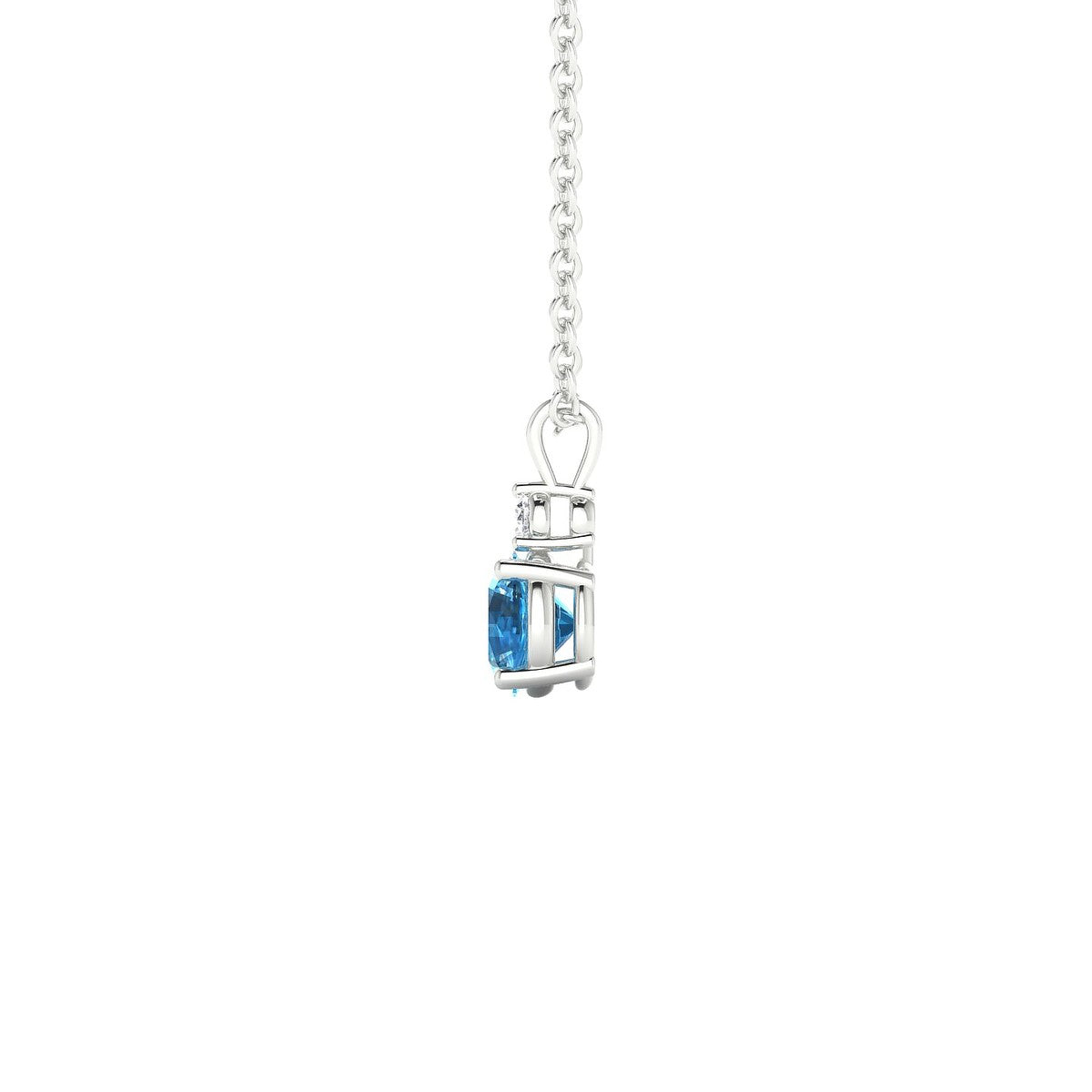Sparkle | 18k White Gold 4.5 mm Round Topaz Pendant