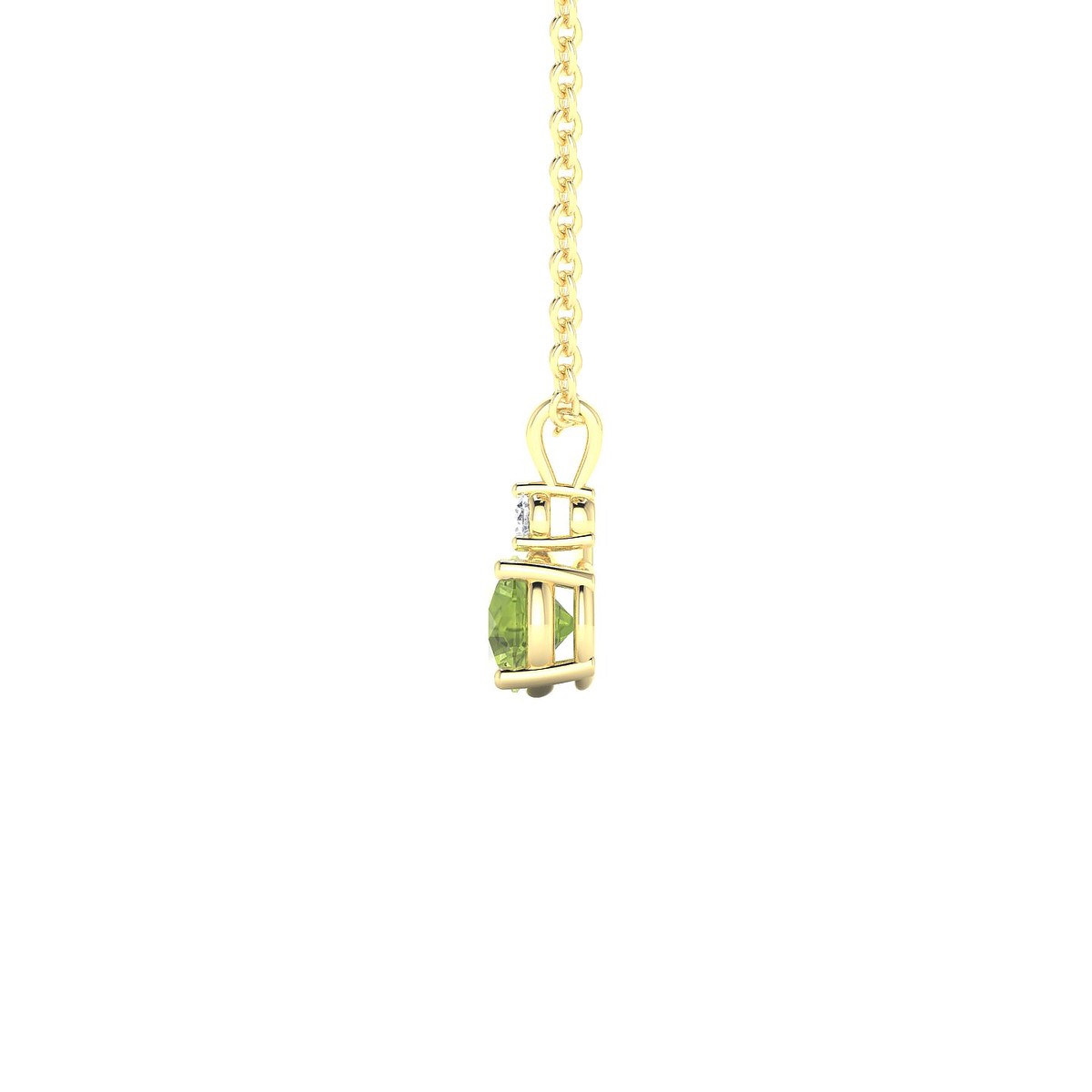 Sparkle | 18k Yellow Gold 4.5 mm Round Peridot Pendant