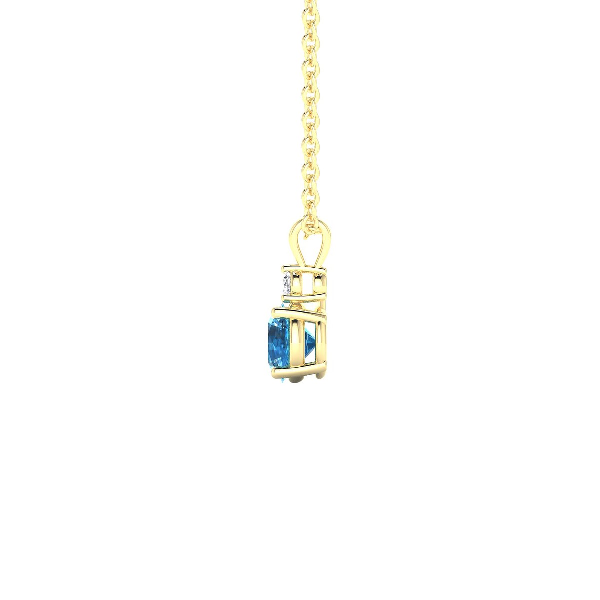 Sparkle | 18k Yellow Gold 4.5 mm Round Topaz Pendant