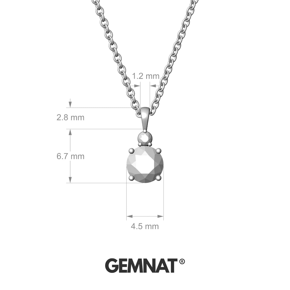 Sparkle | 18k White Gold 4.5 mm Round Ruby Pendant