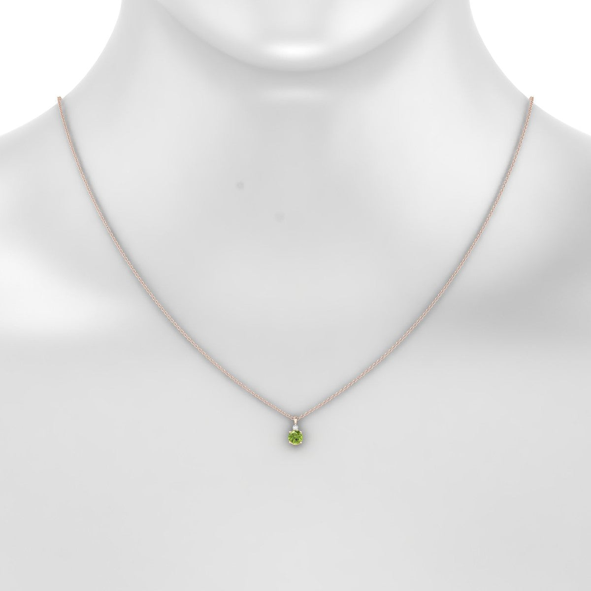 Sparkle | 18k Rose Gold 4.5 mm Round Peridot Pendant