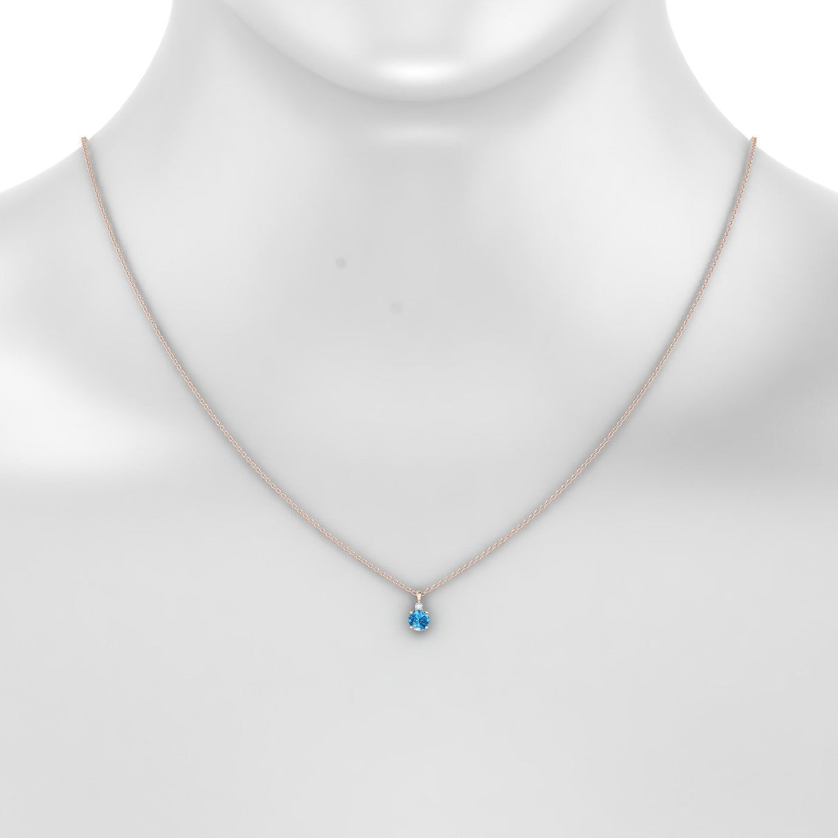 Sparkle | 18k Rose Gold 4.5 mm Round Topaz Pendant