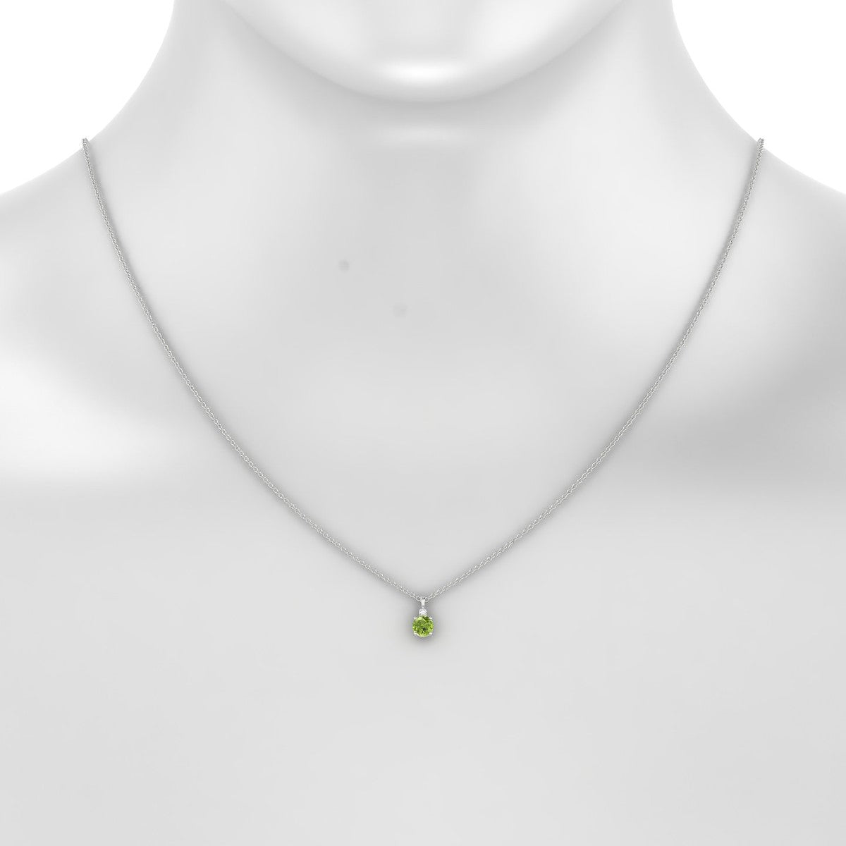 Sparkle | 18k White Gold 4.5 mm Round Peridot Pendant