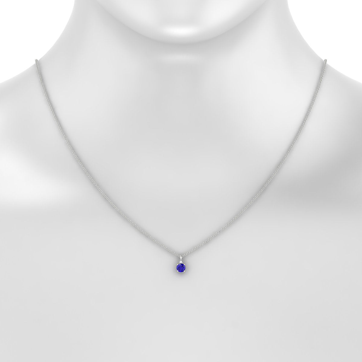 Sparkle | 18k White Gold 4.5 mm Round Tanzanite Pendant