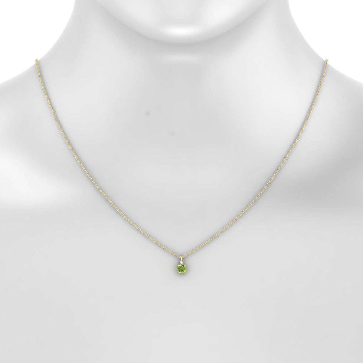 Sparkle | 18k Yellow Gold 4.5 mm Round Peridot Pendant