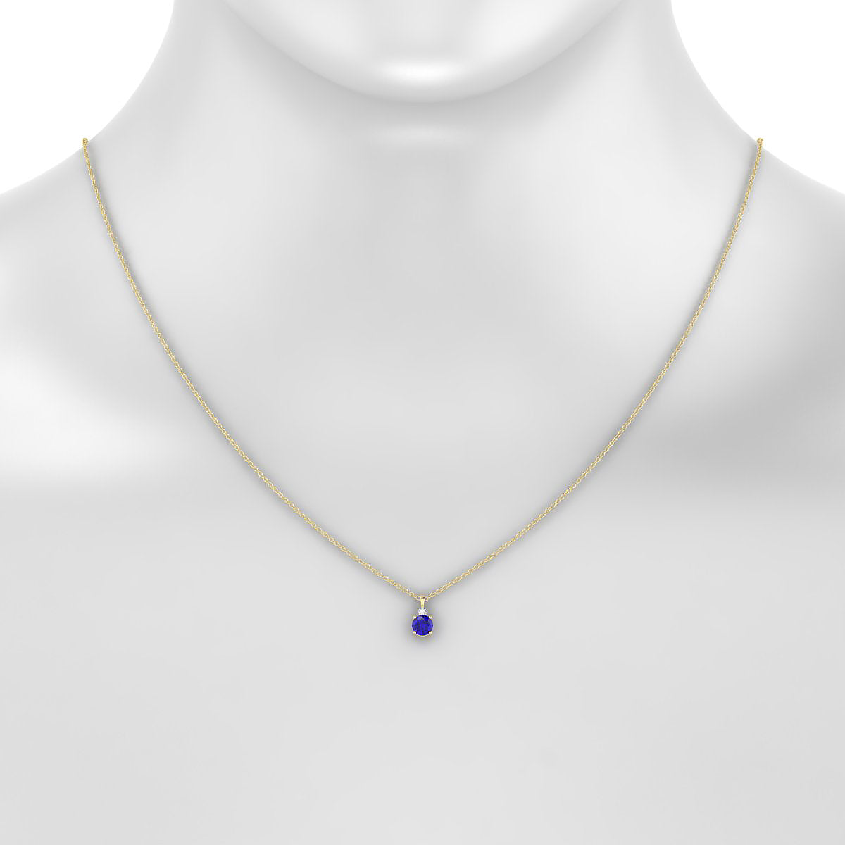 Sparkle | 18k Yellow Gold 4.5 mm Round Tanzanite Pendant