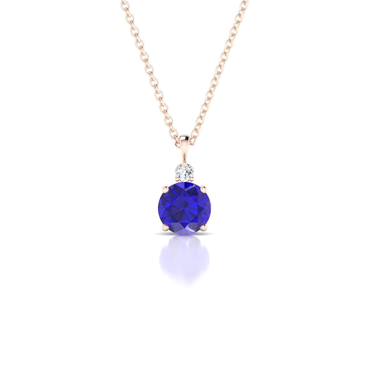 Sparkle | 18k Rose Gold 6 mm Round Tanzanite Pendant