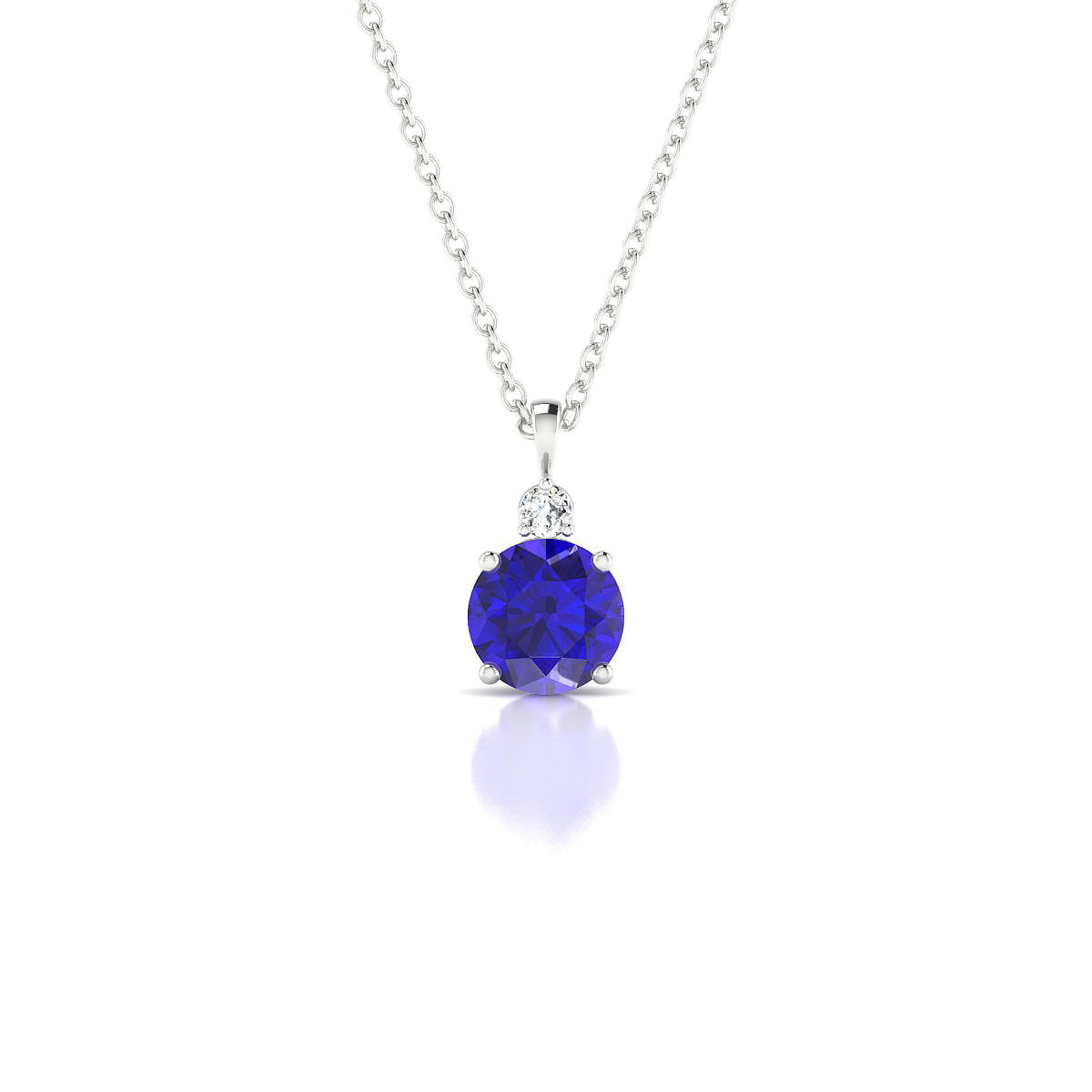 Sparkle | 18k White Gold 6 mm Round Tanzanite Pendant