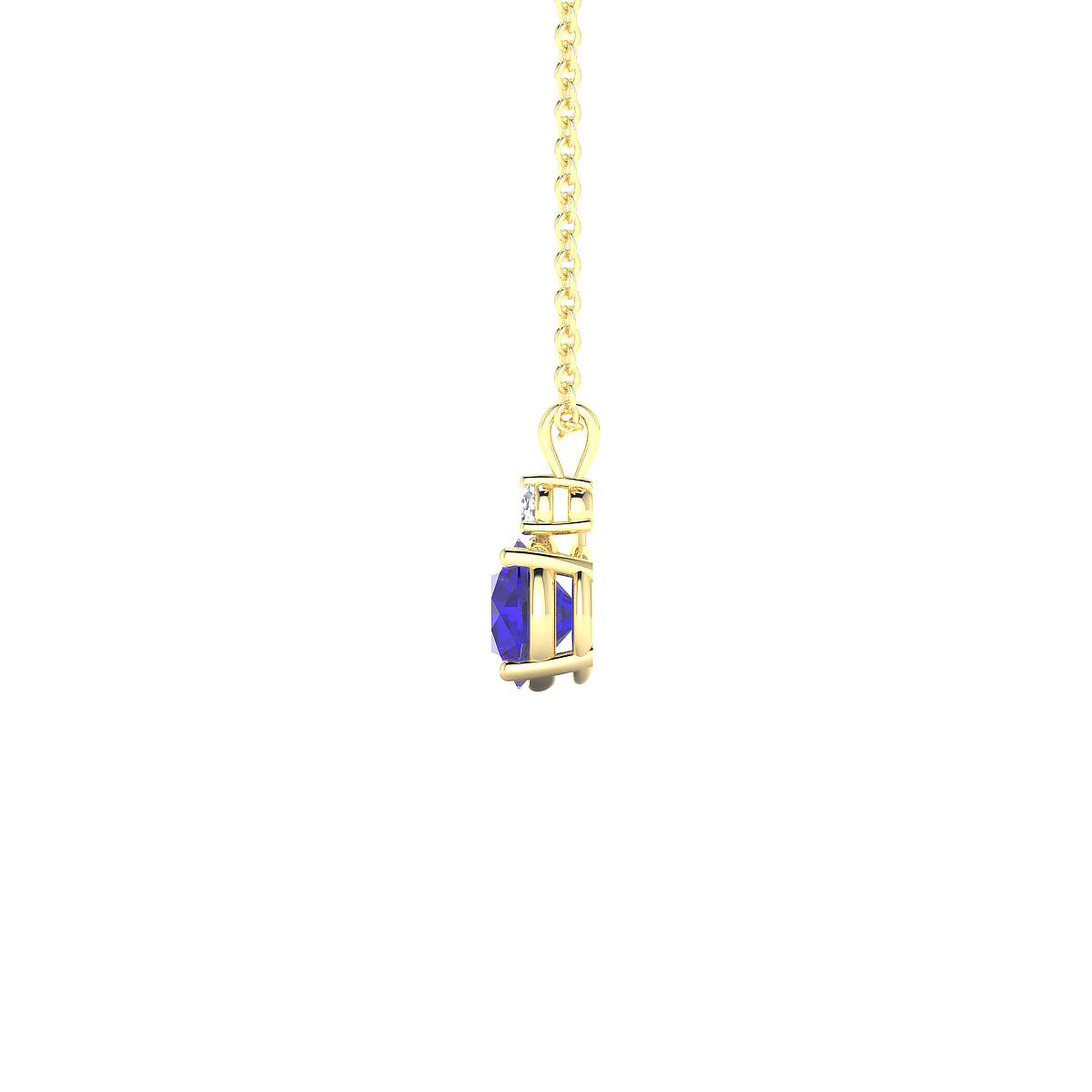 Sparkle | 18k Yellow Gold 6 mm Round Tanzanite Pendant
