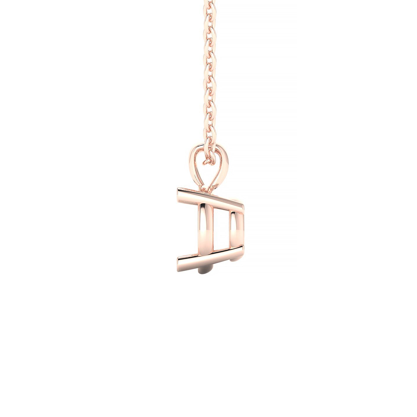 Sparkle Round 2-2.99 ct | 18k Rose Gold Side Stones Diamond Pendant