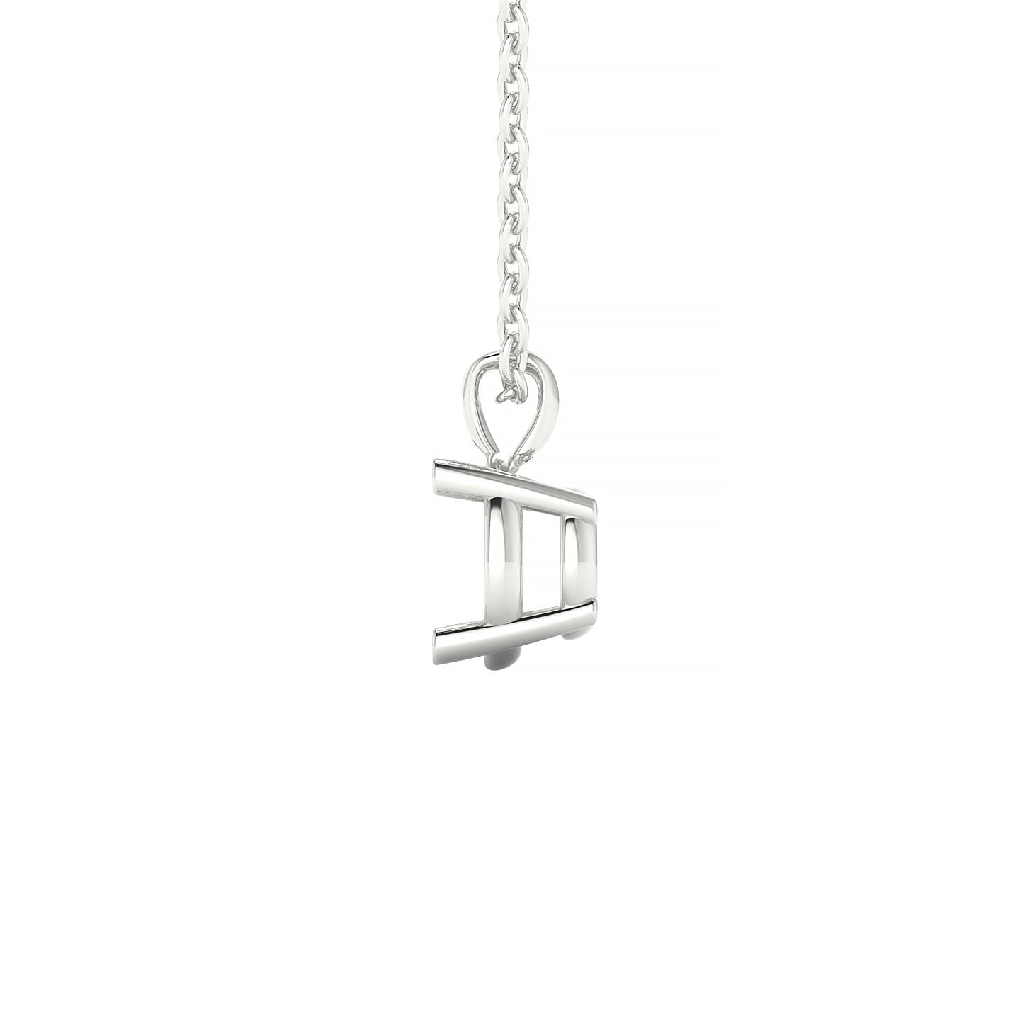 Sparkle Round 2-2.99 ct | 18k White Gold Side Stones Diamond Pendant